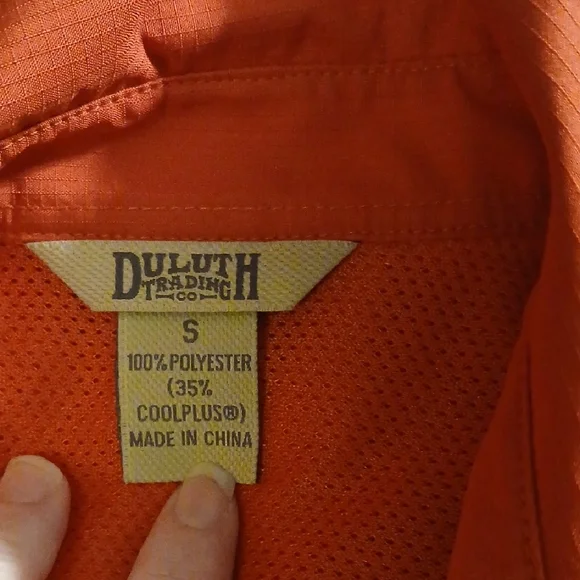 Duluth Trading Co Bright Orange Casual Button-Down Shirt - Picture 2 of 6